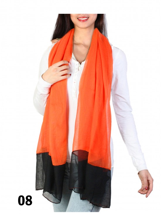 COLOUR BLOCK LINEN SCARF